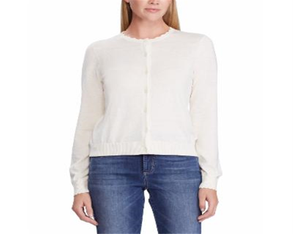 Cardigan Ralph Lauren Feminino de Algodão Recortado Branco Tamanho Pequeno M
