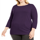 Karen Scott Suéter Feminino Decote Balé Roxo Tamanho 0X
