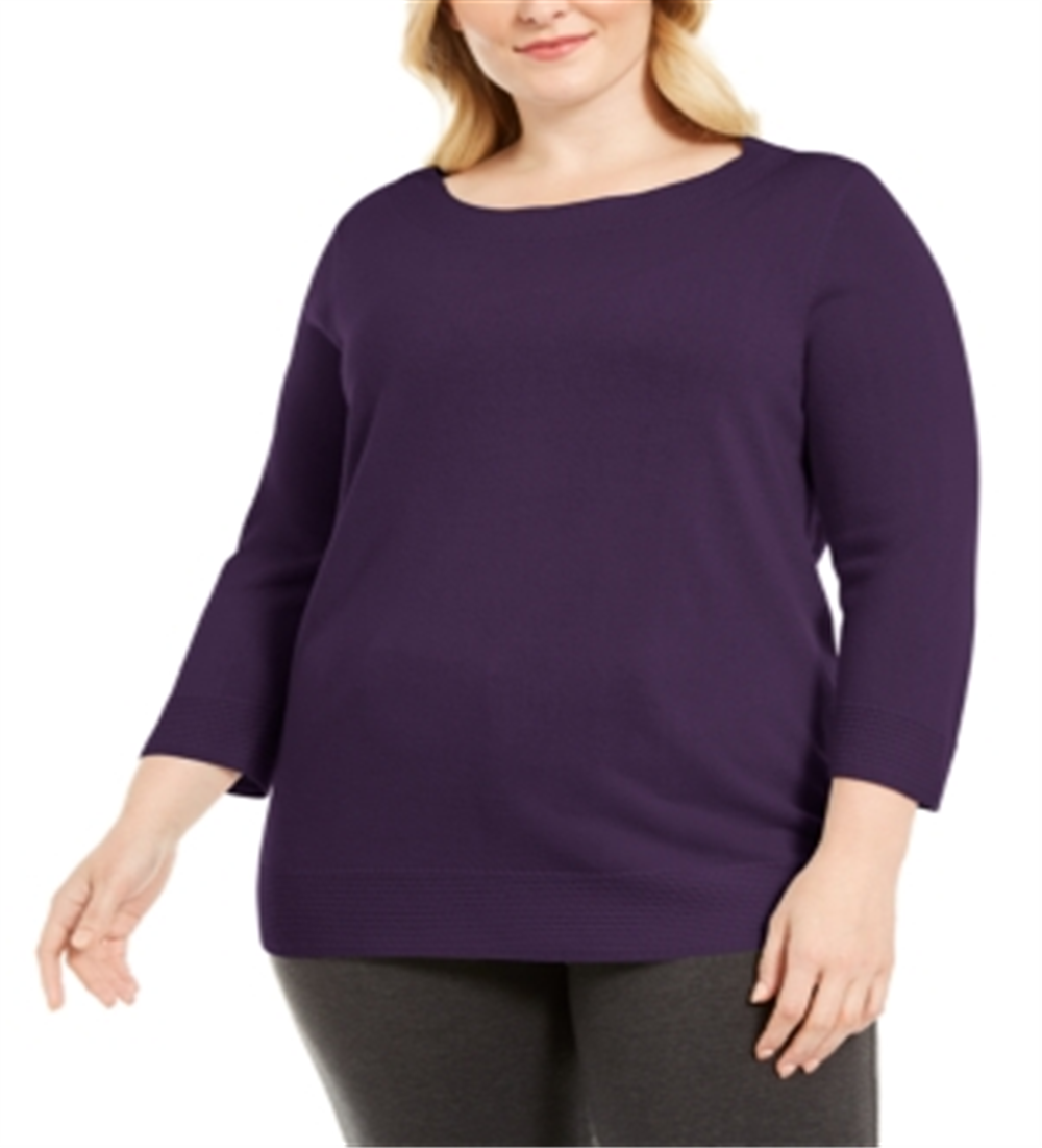 Karen Scott Suéter Feminino Decote Balé Roxo Tamanho 0X