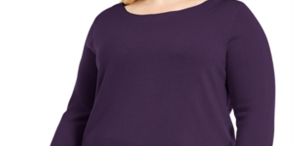 Karen Scott Suéter Feminino Decote Balé Roxo Tamanho 0X