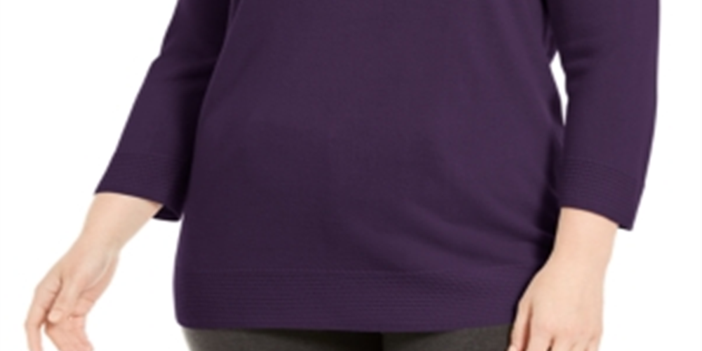 Karen Scott Suéter Feminino Decote Balé Roxo Tamanho 0X