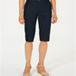 Calça skinny feminina Charter Club, cintura média, comprimento até o joelho, azul, tamanho 14