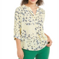 Blusa Maria com estampa floral feminina Charter Club, amarela, tamanho X-S