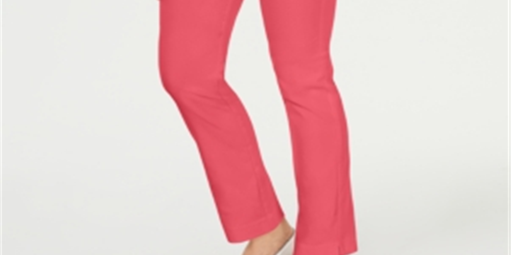 Calças femininas Charter Club Cambridge Skinny Pull-on com controle de barriga, rosa, tamanho 14