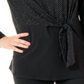 Blusa feminina NY Collection com decote redondo e manga sino, preta, tamanho pequeno