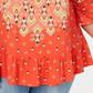 Blusa estampada com babados Sedona Oasis da Style &amp; Co Women's Plus, laranja, tamanho 0X