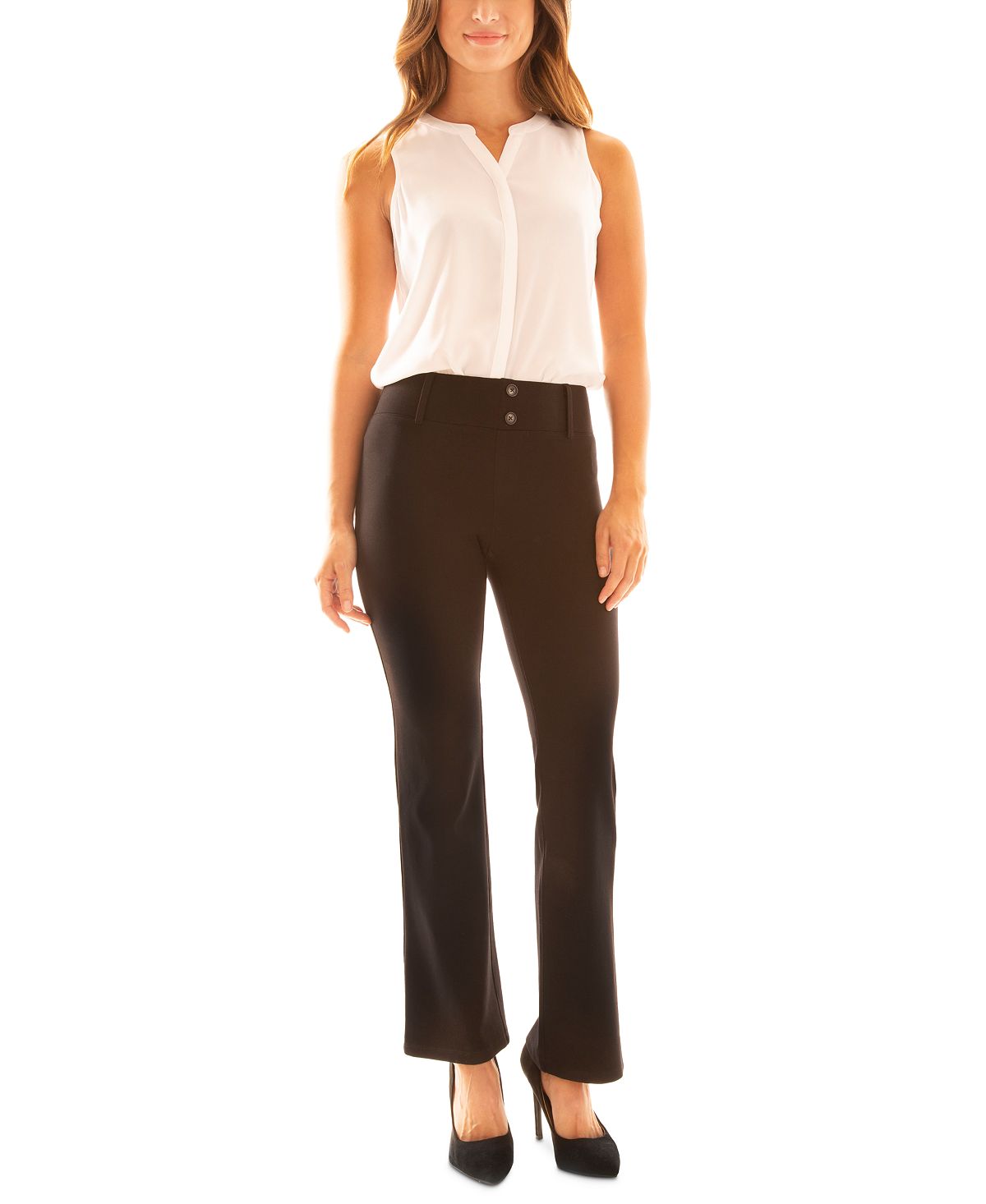 Calça de malha ponte pull-on BCX Junior - marrom - tamanho grande