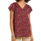Blusa feminina com estampa floral e botões estilo &amp; co, roxa, tamanho grande