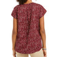 Blusa feminina com estampa floral e botões estilo &amp; co, roxa, tamanho grande