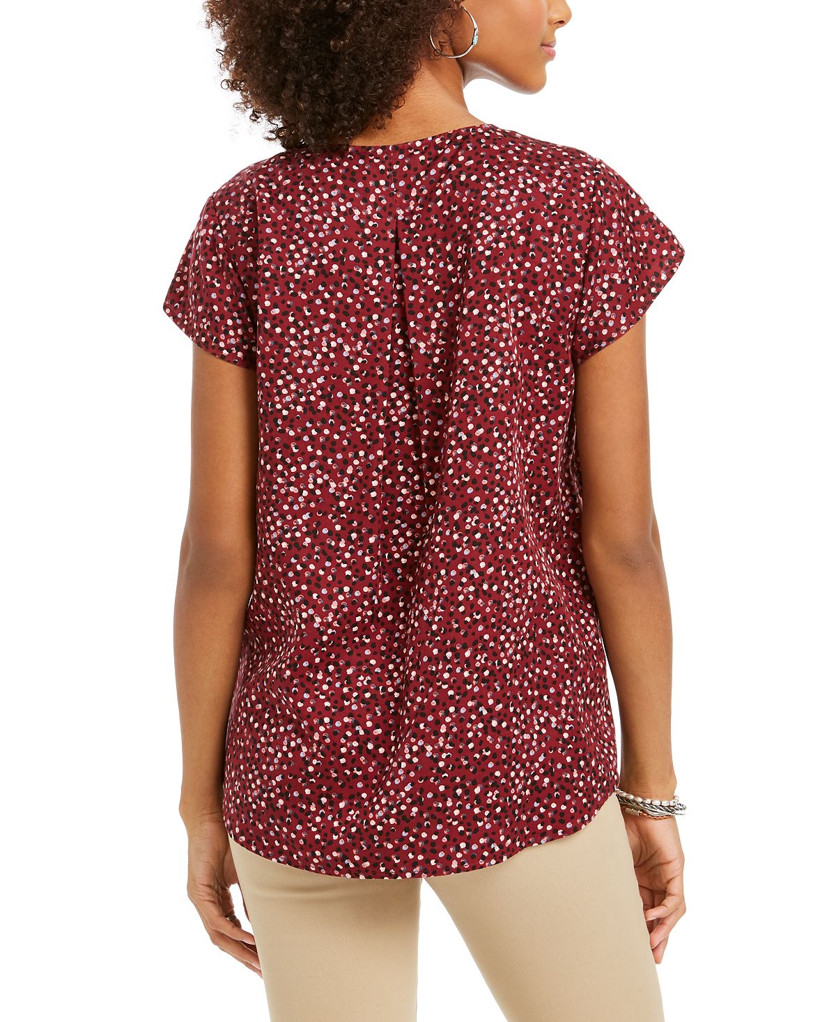 Blusa feminina com estampa floral e botões estilo &amp; co, roxa, tamanho grande