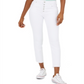 Calça jeans feminina Greene St. Denim com botões e perna reta, branca, tamanho 31
