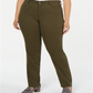 Calça jeans feminina Charter Club Plus Tummy Slimming Super Stretch com perna reta, verde, tamanho 22W