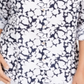 Camisa feminina Charter Club com estampa floral e botões na frente, em mistura de linho, azul, tamanho pequeno GG