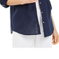Camisa de linho feminina Charter Club azul tamanho X-G