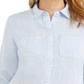 Camisa de linho feminina Charter Club azul tamanho X-G
