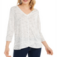 Top feminino com decote em V, estilo &amp; co, branco, tamanho extragrande