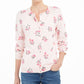 Karen Scott Cardigan feminino estampado com botões frontais rosa tamanho pequeno P