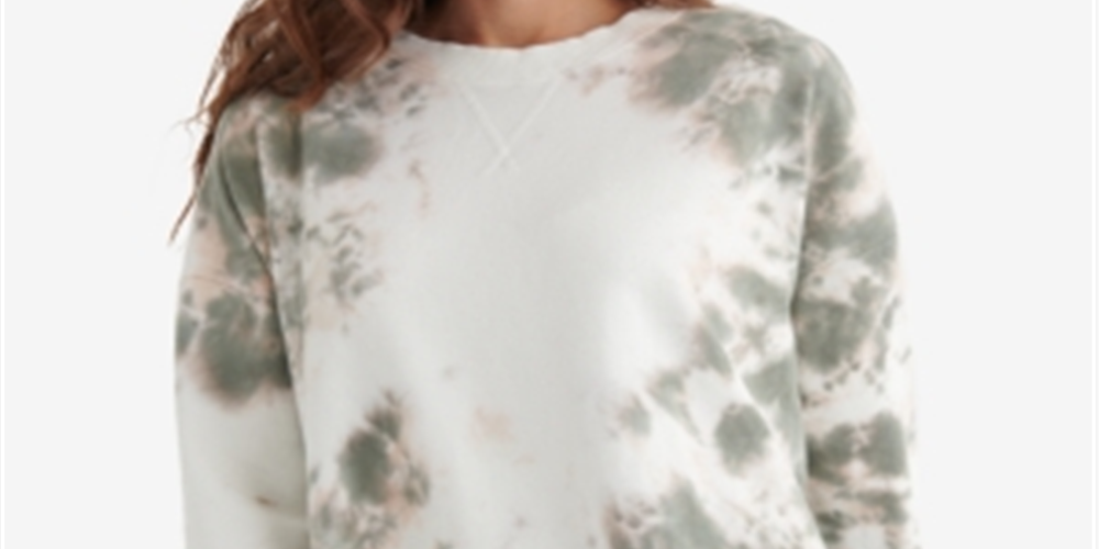 Suéter feminino de lã com gola redonda Lucky Brand, branco, tamanho médio