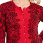 Karen Scott Cardigan Feminino Lace Trails Vermelho Tamanho Pequeno