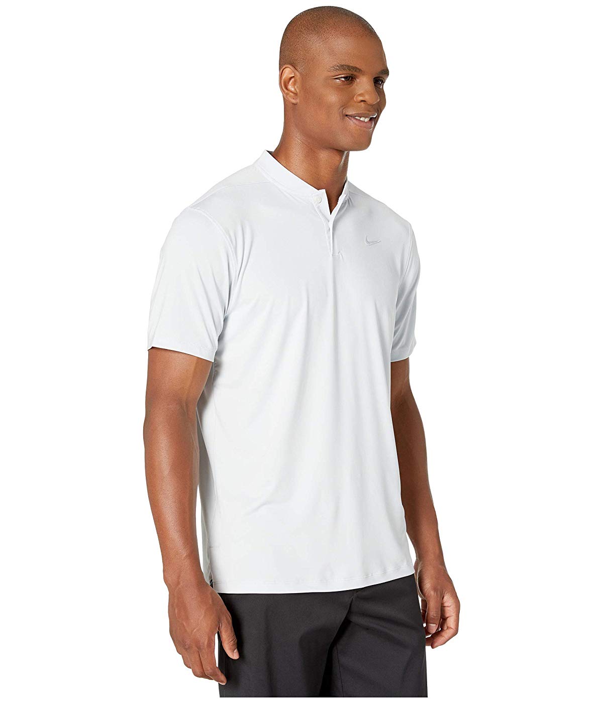 Polo de golfe Nike Vapor Blade Collar masculino, branco, tamanho médio