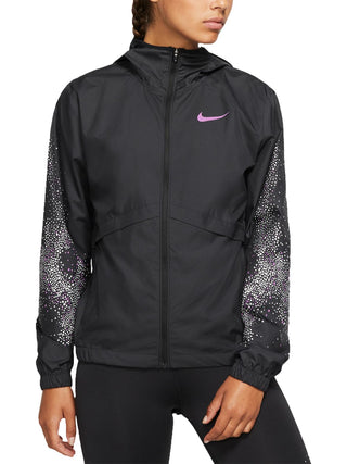 Jaqueta esportiva Nike feminina para corrida e fitness, preta, tamanho extrapequeno