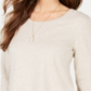 Túnica feminina estilo camadas estilo &amp; co marrom tamanho médio