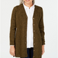 Karen Scott Cardigan Duster Feminino com Botões Frontais Verde Tamanho Pequeno