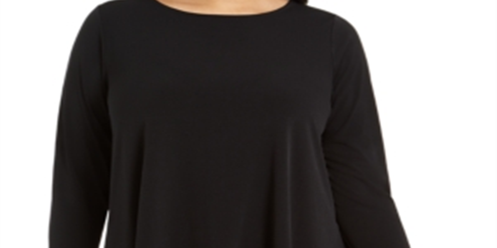 Blusa feminina Alfani Plus com bainha em lenço, azul, tamanho 4X