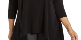 Blusa feminina Alfani Plus com bainha em lenço, azul, tamanho 4X