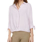 Blusa feminina Alfani com manga amarrada, branca, tamanho pequeno G