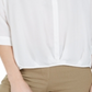 Blusa feminina Alfani com manga amarrada, branca, tamanho pequeno G