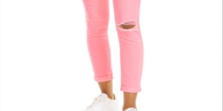Calça jeans skinny Tinseltown Junior's Neon Wash rosa tamanho 1