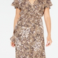 Vestido longo com estampa de envelope falso American Rag Junior's, marrom, tamanho 2XL