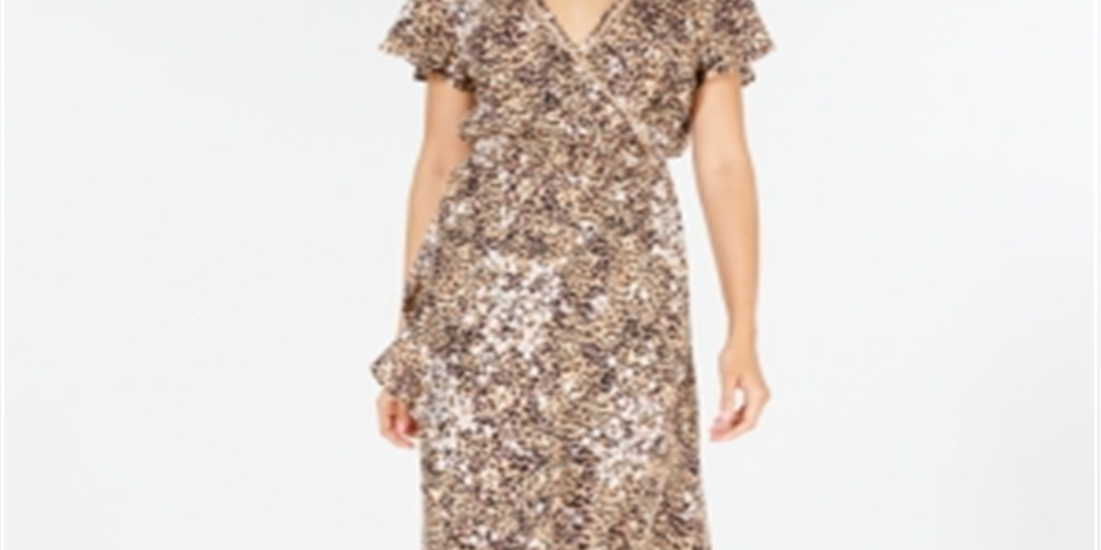Vestido longo com estampa de envelope falso American Rag Junior's, marrom, tamanho 2XL