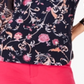 Charter Club Blusa feminina estampada com manga sino, azul, tamanho pequeno