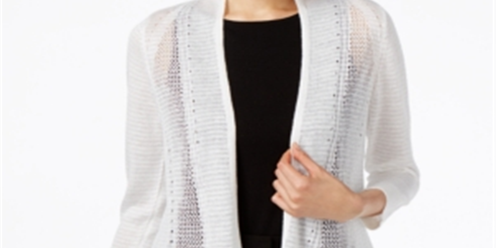 Suéter Alfani Feminino Novelty Stitch Branco Tamanho P