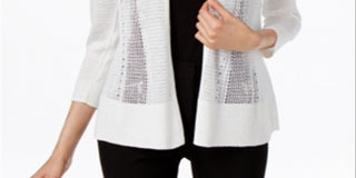 Suéter Alfani Feminino Novelty Stitch Branco Tamanho P