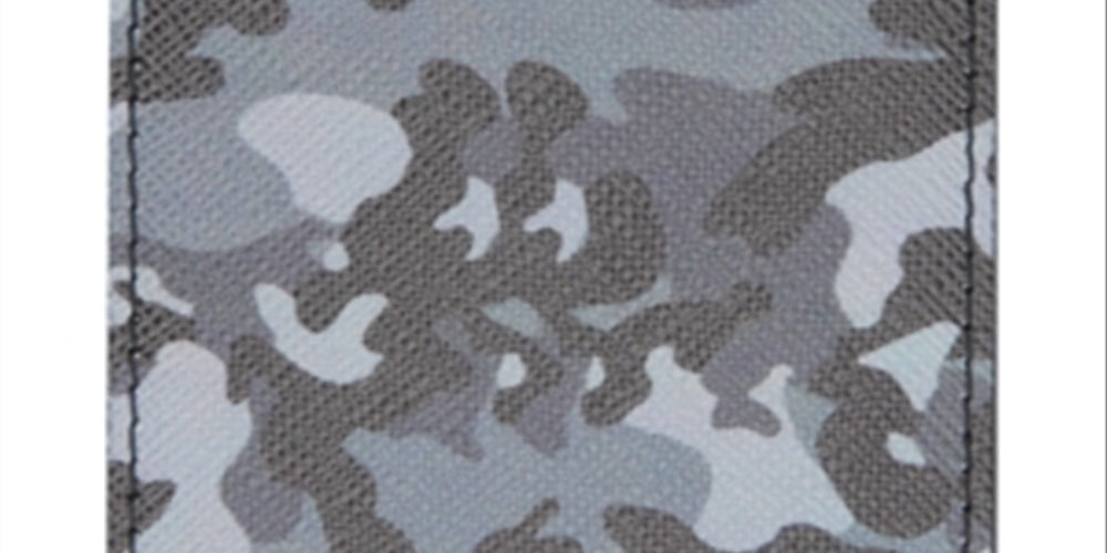 Mini carteira adesiva masculina personalizada para um cartão, em couro camuflado, preta, tamanho único