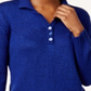Karen Scott Suéter Feminino com Botões Marmorizados Azul Tamanho Médio