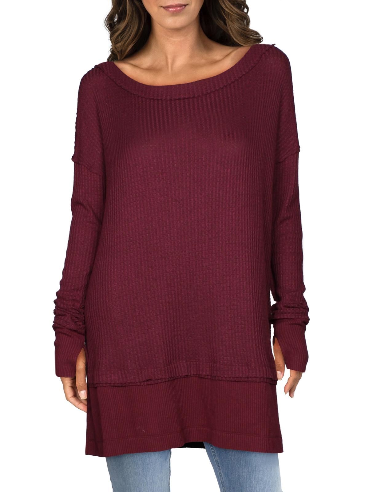 Túnica térmica feminina North Shore da Free People, vermelha, tamanho X-S