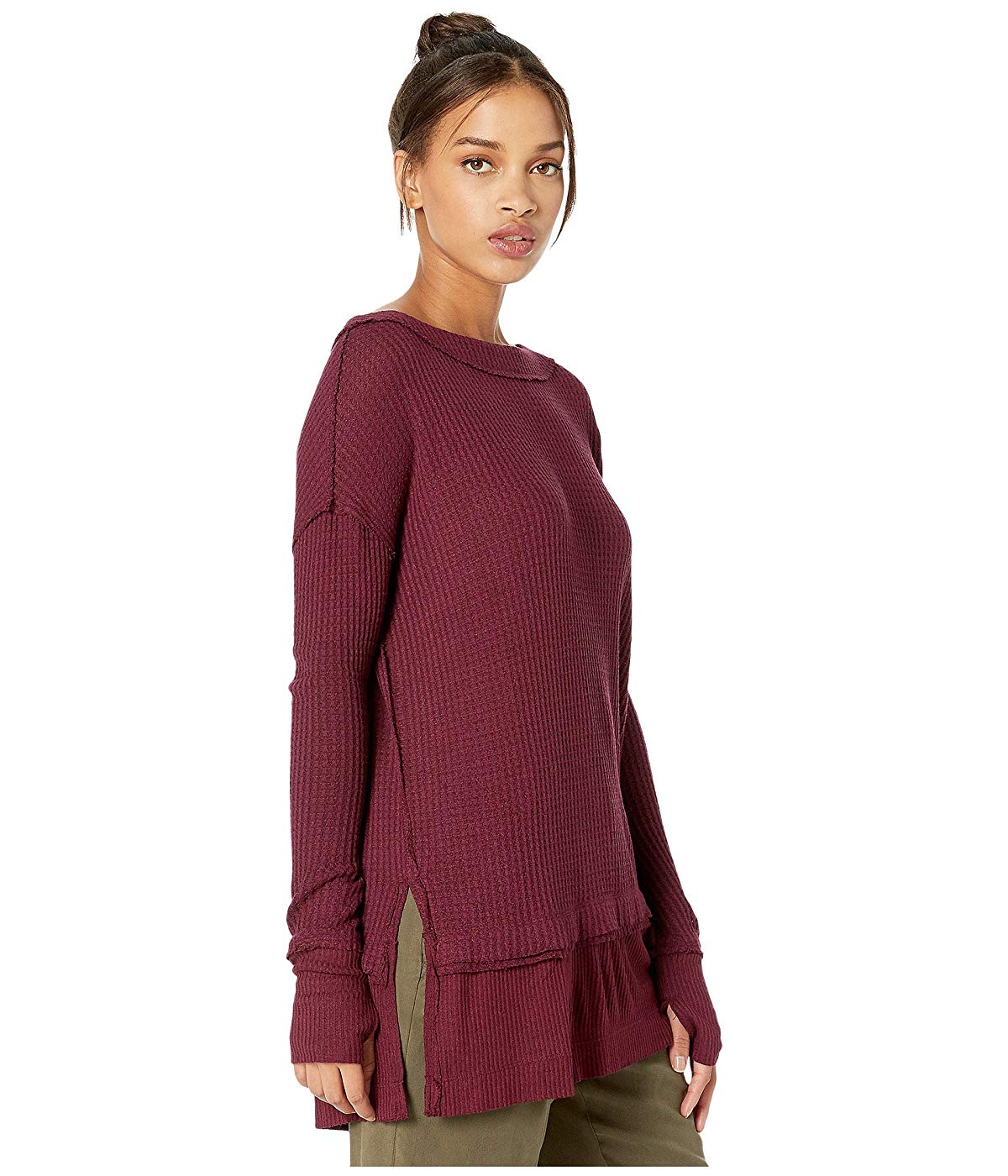 Túnica térmica feminina North Shore da Free People, vermelha, tamanho X-S