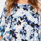 Blusa feminina Alfani com estampa floral e babados, azul, tamanho G