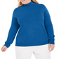 Karen Scott Plus Size Feminino Gola Alta Luxsoft S Deep Pacific Tamanho 0X