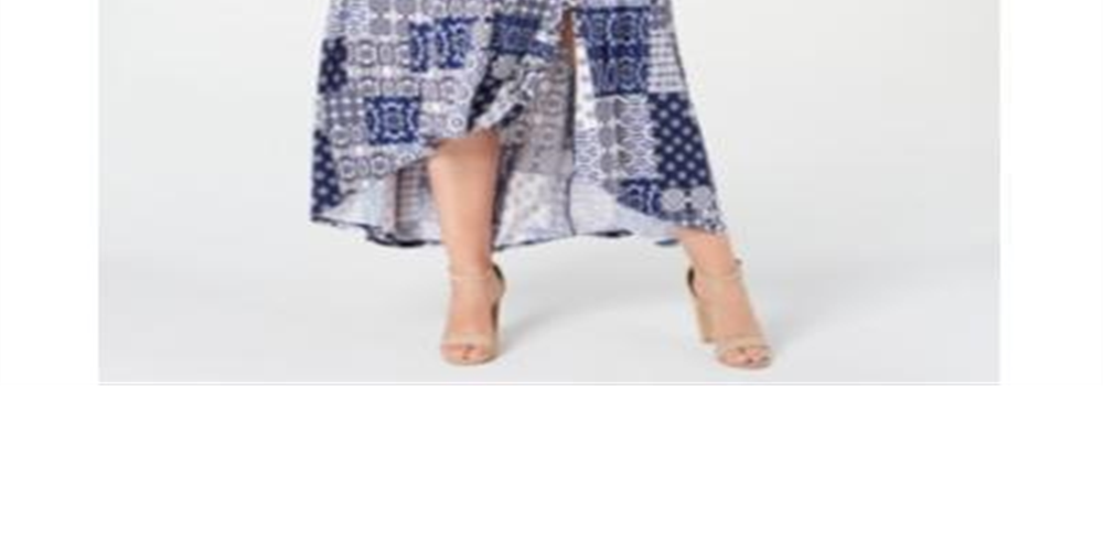 Vestido longo assimétrico plus size feminino NY Collection, azul, tamanho 3X