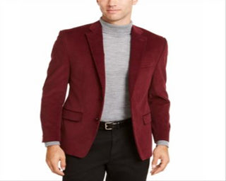 Ralph Lauren Masculino Classic Fit Ultraflex Veludo Cotelê Esportivo Vermelho Tamanho 38