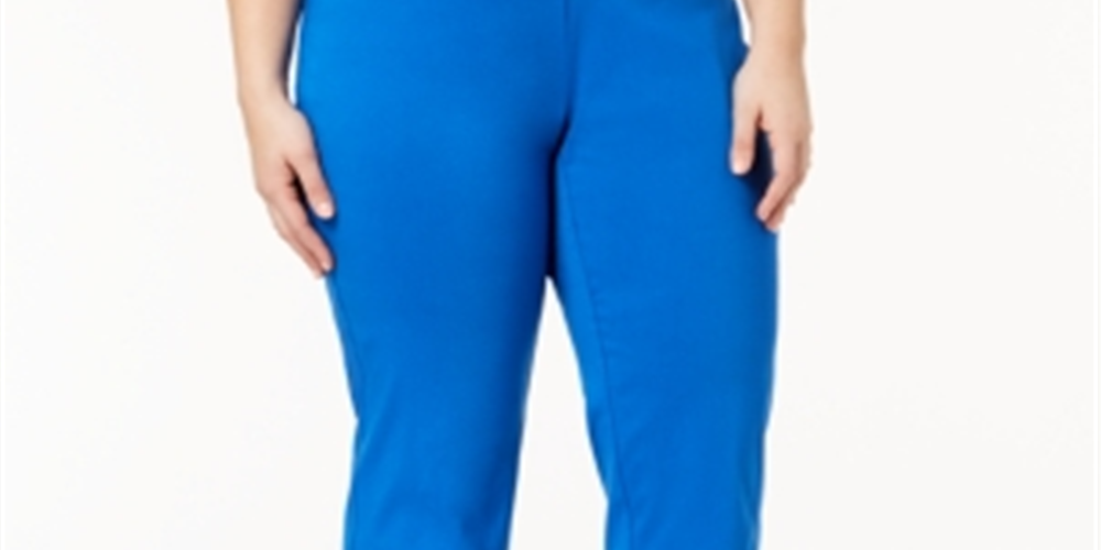 Calça Capri Alfani Feminina Plus Size Cintura Alta Azul Tamanho 14W