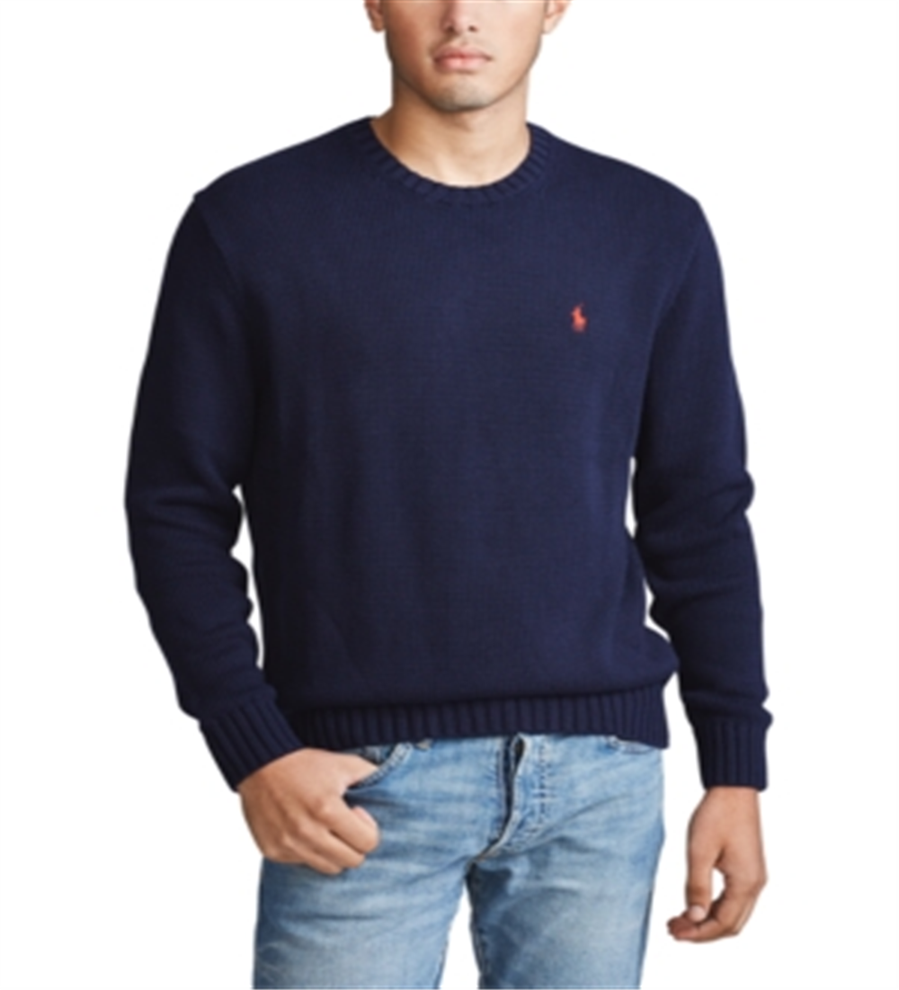 Suéter Ralph Lauren Masculino Manga Longa Gola Redonda Azul Tamanho P