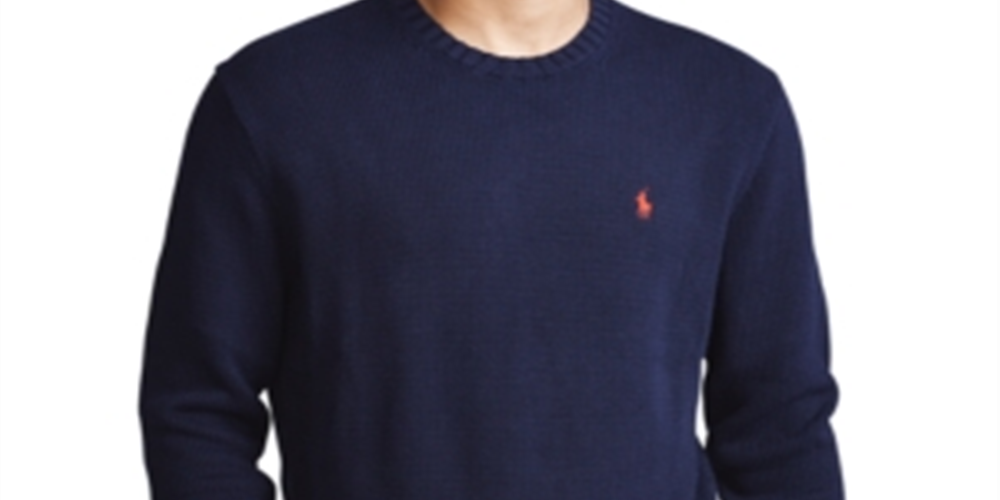 Suéter Ralph Lauren Masculino Manga Longa Gola Redonda Azul Tamanho P