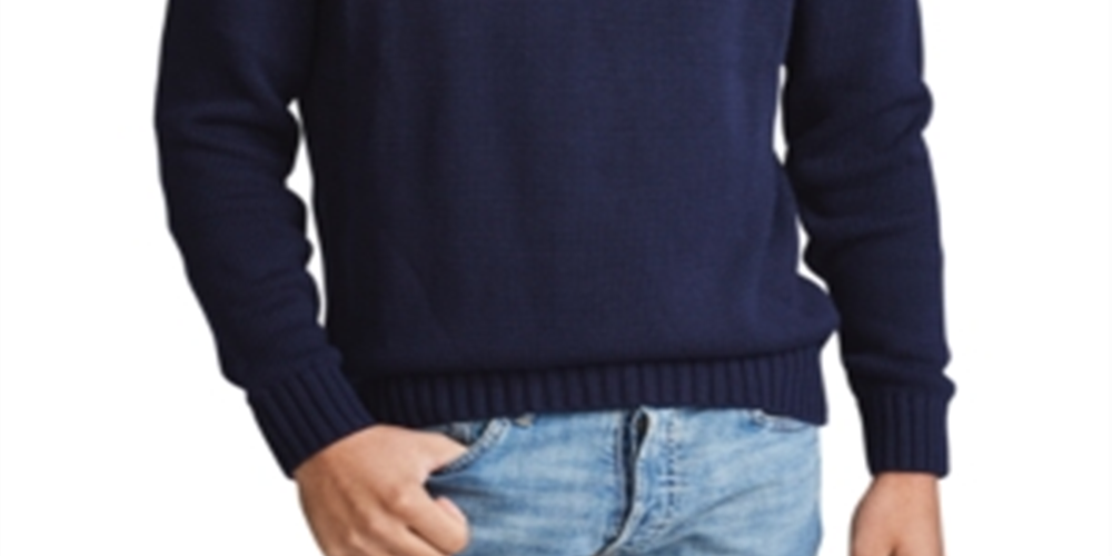 Suéter Ralph Lauren Masculino Manga Longa Gola Redonda Azul Tamanho P