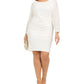 Vestido justo com lantejoulas Vince Camuto feminino, tamanho 16W, branco